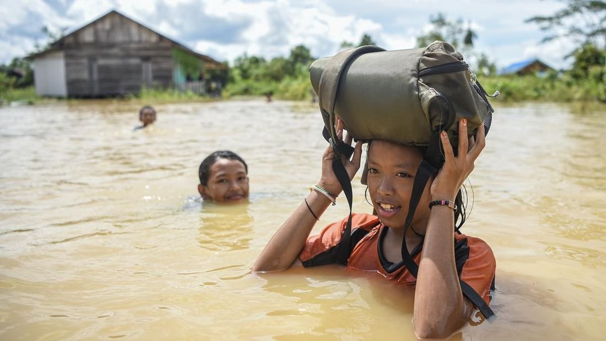 Penampakan Banjir di Desa Adat Pampang Samarinda